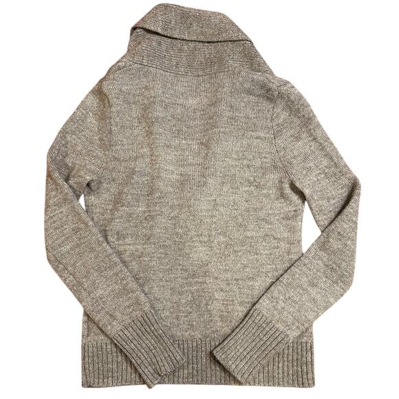 J. CREW Heather Brown Fisherman Alpaca Merino Wool Blend Sweater Women's Small - Picture 2 of 5
